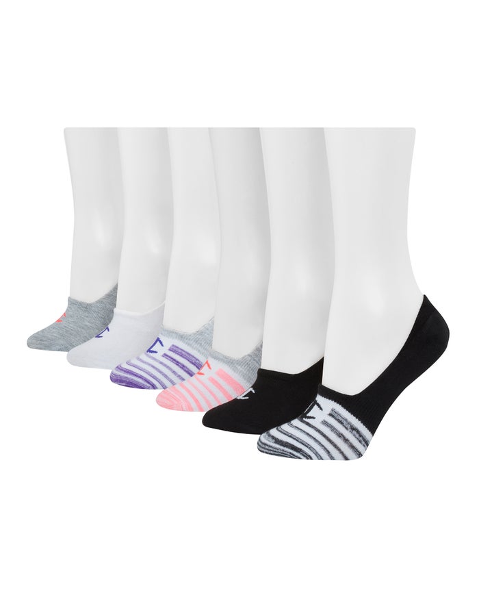 Champion Performance Invisible Liner 6-Pairs Sokken Dames - Wit/Zwart/Grijs - Belgie 3521PURIE